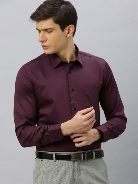 

Blackberrys Men Burgundy Slim Fit Solid Formal Shirt