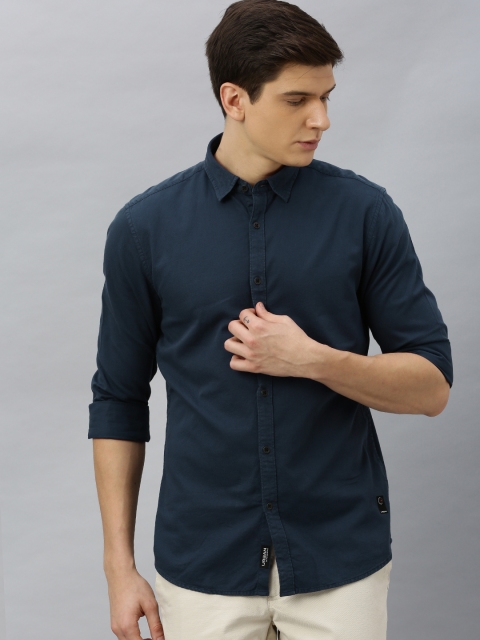 

Blackberrys Men Navy Blue Slim Fit Solid Casual Shirt