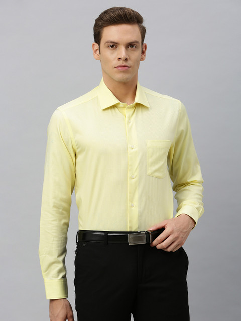 

Blackberrys Men Yellow Slim Fit Self Design Formal Shirt