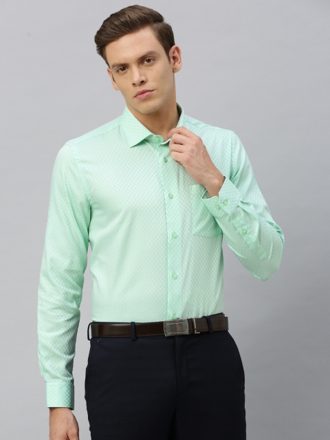 

Blackberrys Men Green Slim Fit Checked Formal Shirt