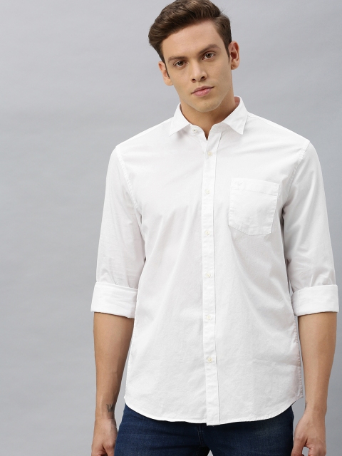 

Blackberrys Men White Slim Fit Solid Casual Shirt