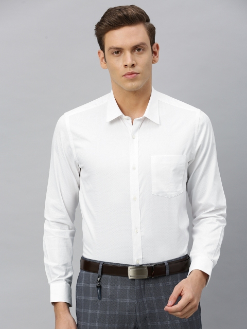 

Blackberrys Men White Slim Fit Printed Formal Shirt