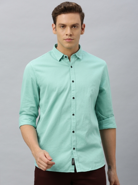 

Blackberrys Men Sea Green Slim Fit Solid Casual Shirt