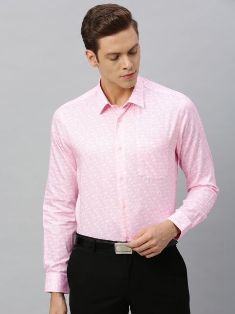 

Blackberrys Men Pink & White Slim Fit Floral Printed Formal Shirt
