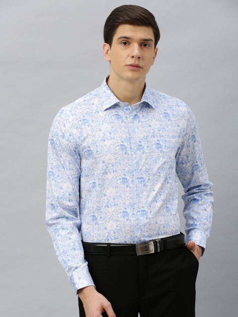 

Blackberrys Men Blue & White Slim Fit Printed Formal Shirt