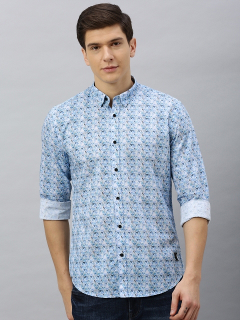 

Blackberrys Men Blue & White Slim Fit Printed Casual Shirt