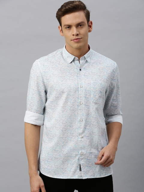 

Blackberrys Men Blue & White Slim Fit Printed Casual Shirt