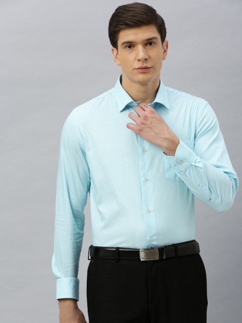 

Blackberrys Men Blue Slim Fit Self Design Formal Shirt