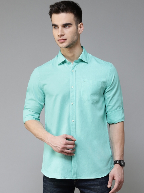 

Blackberrys Men Sea Green Slim Fit Solid Casual Shirt