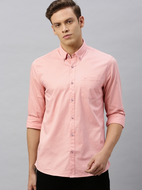 

Blackberrys Men Peach-Coloured Slim Fit Solid Casual Shirt