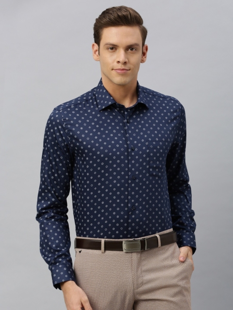 

Blackberrys Men Navy Blue Slim Fit Printed Formal Shirt