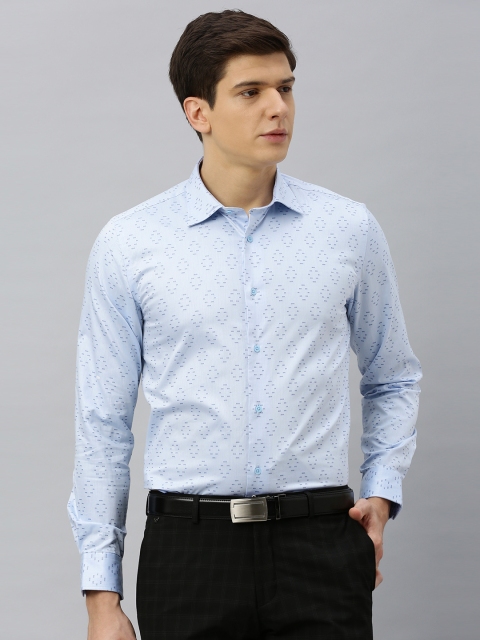 

Blackberrys Men Blue Slim Fit Printed Formal Shirt