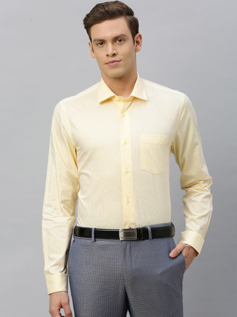 

Blackberrys Men Yellow Slim Fit Striped Formal Shirt