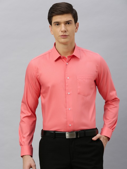 

Blackberrys Men Coral Pink Slim Fit Solid Formal Shirt