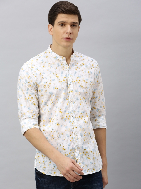 

Blackberrys Men White & Blue Slim Fit Floral Printed Casual Shirt