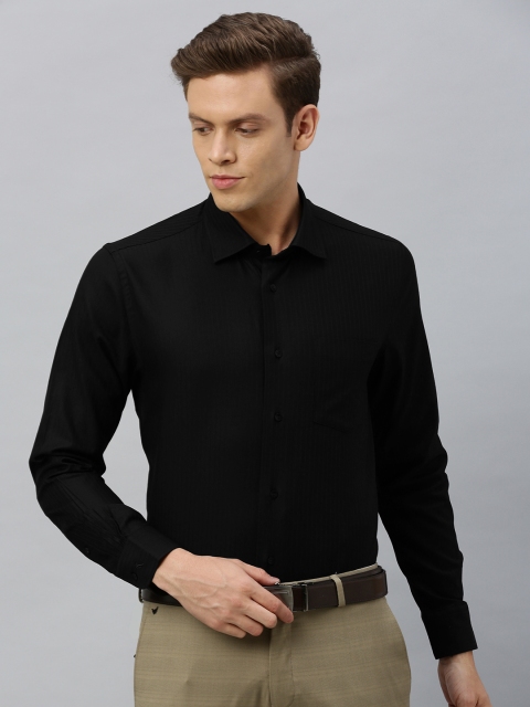 

Blackberrys Men Black Slim Fit Striped Formal Shirt