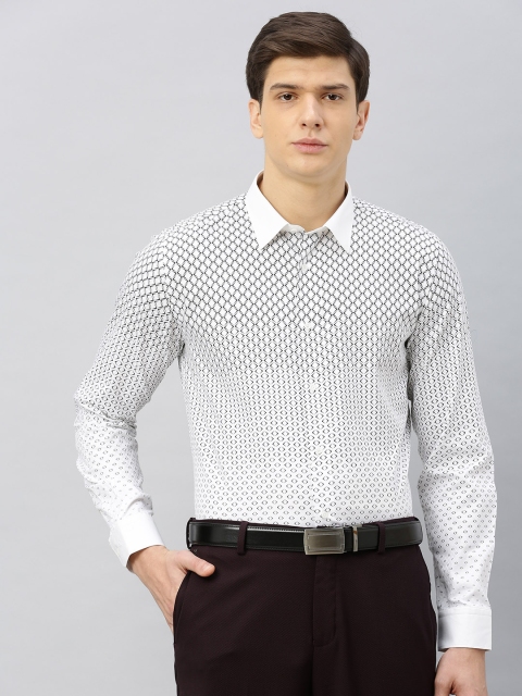 

Blackberrys Men White & Black Slim Fit Printed Formal Shirt