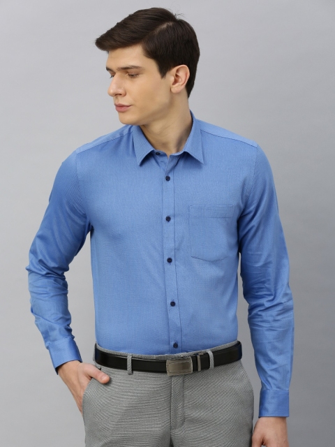 

Blackberrys Men Blue Slim Fit Self Design Formal Shirt