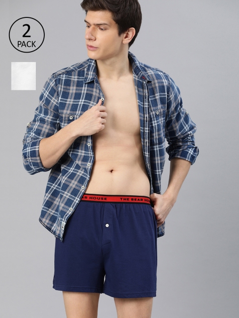 

THE BEAR HOUSE Men Pack Of 2 Knitted Boxers TBH-CARLA, Blue