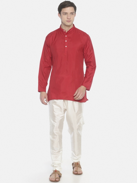 

Sethukrishna Men Red Solid Kurta with Pyjamas