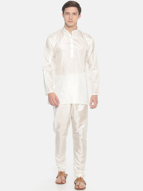 

Sethukrishna Men White Solid Kurta Set