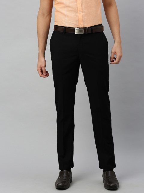 

Blackberrys Men Black Tapered Fit Solid Formal Trousers