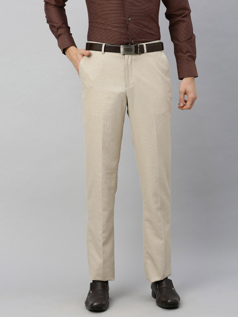 

Blackberrys Men Beige Regular Fit Solid Regular Trousers