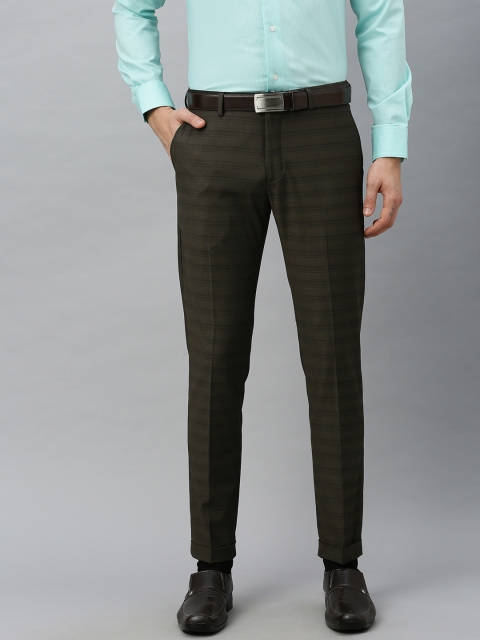

Blackberrys Men Brown Skinny Fit Self Design Formal Trousers