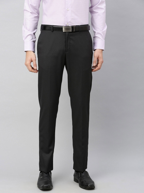 

Blackberrys Men Black Tapered Fit Solid Formal Trousers