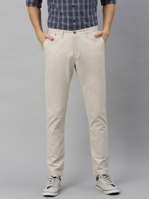 

Blackberrys Men Off-White Rafa Super Slim Fit Solid Regular Trousers