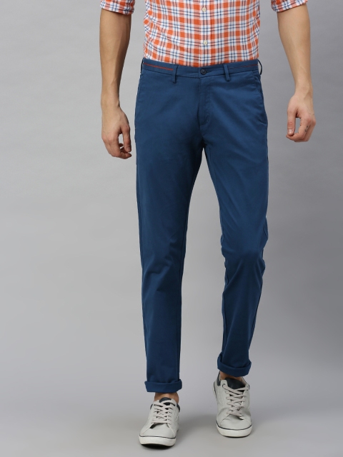 

Blackberrys Men Teal Blue Roger Slim Fit Solid Chinos