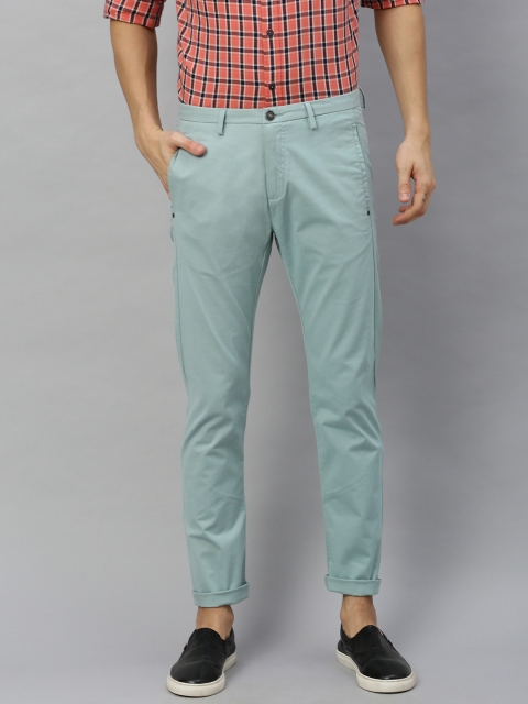 

Blackberrys Men Sea Green Rafa Super Slim Fit Solid Chinos