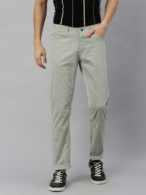 

Blackberrys Men Green Regular Fit Solid Regular Trousers