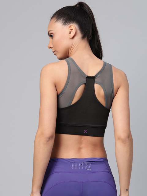 

HRX by Hrithik Roshan Jet Black Colorblock Rapid-Dry Training Sports Bra