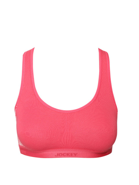 

Jockey Pink & White Printed Non-Wired Non Padded Sports Bra 1381-0103-AAP03