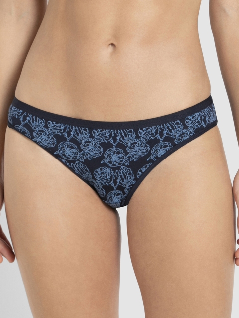 

Jockey Women Navy Blue Floral Print Basic Briefs 1806-0105