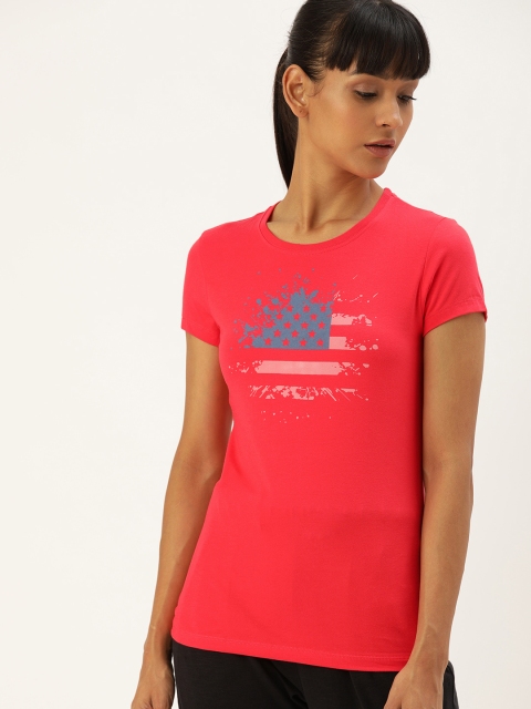 

Jockey Women Red Modern Fit Conversational Printed Round Neck T-shirt