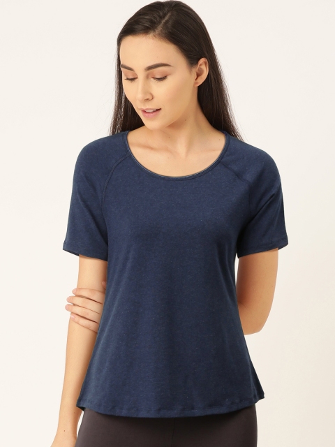 

Jockey Women Navy Blue Solid Round Neck Lounge T-shirt