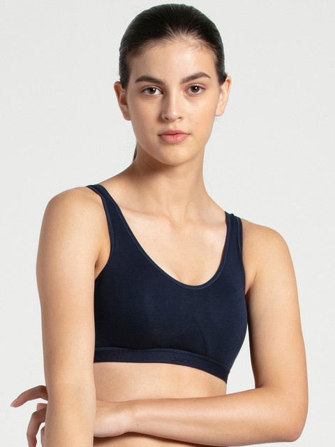 

Jockey Navy Blue Solid Non-Wired Non Padded Sports Bra 1376-0105-NVBLZ