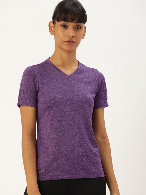 

Jockey Women Purple Solid V-Neck T-shirt
