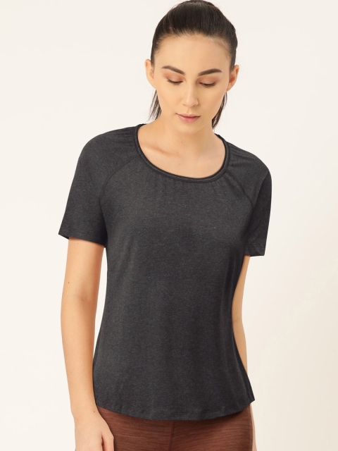 

Jockey Women Charcoal Grey Solid Round Neck T-shirt