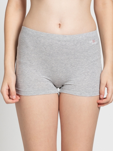 

Jockey Women Grey Melange Solid Boy Shorts MJ12-0105-LTGML
