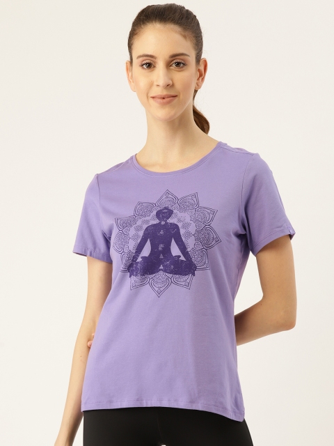 

Jockey Women Purple Printed Round Neck T-shirt