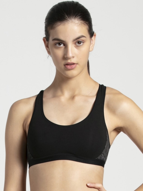 

Jockey Black Solid Non-Wired Non Padded Sports Bra 1381-0103-594BK