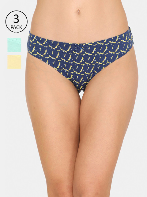 

Zivame Women Pack of 3 Assorted Bikini Briefs ZI2414COREPBLUE