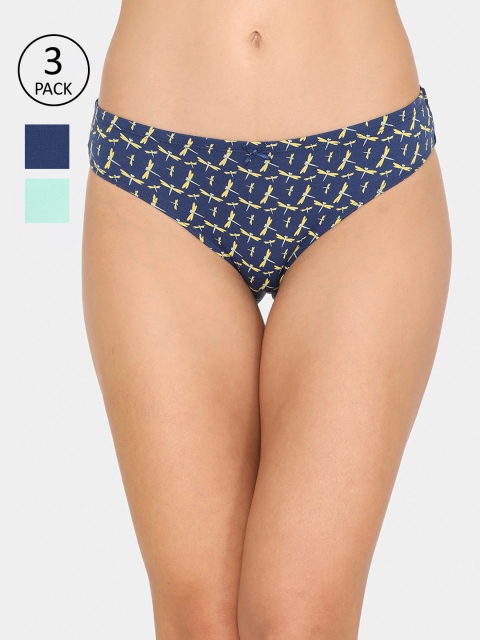 

Zivame Women Pack of 3 Assorted Bikini Briefs ZI2414COREAGREN