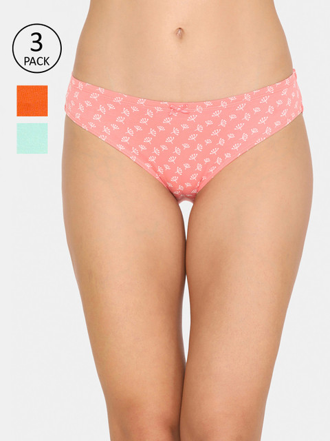 

Zivame Women Pack of 3 Assorted Basic Briefs ZI2414CORE0PINK