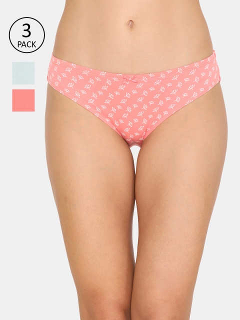 

Zivame Women Pack of 3 Assorted Bikini Briefs ZI2414COREMPINK
