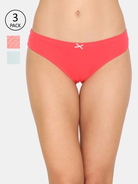 

Zivame Women Pack of 3 Assorted Bikini Briefs ZI2414CORELPINK