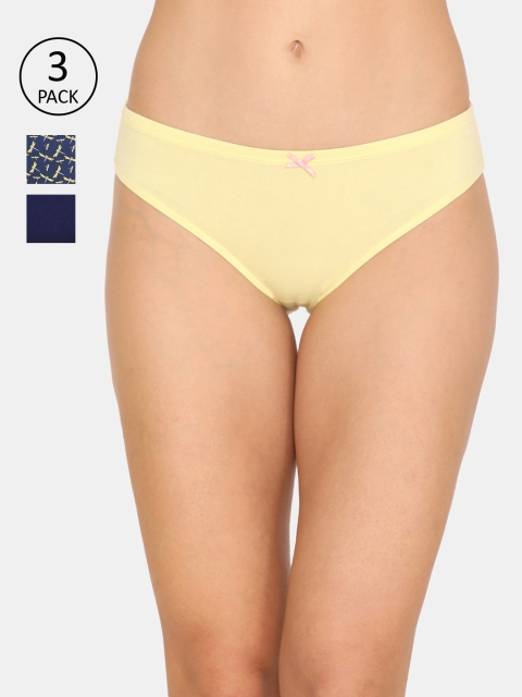 

Zivame Women Pack of 3 Assorted Bikini Briefs ZI2414COREGBLUE